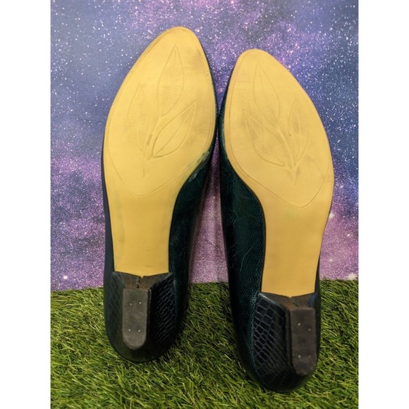 Cobbie RetroFlex System Teal Snakeskin Print Leather Slip-On Women's Shoes Sz 10 - Picture 7 of 8